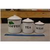 Image 1 : 3 Piece Enamel Canister Set