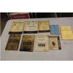Lot of McCormick Deering Manuals and Parts Lists W/ 1957 Canadian Army Manual OF Training