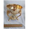 Image 2 : Gold Coloured Chafing Dishes (2) (Large One Has Pyrex Bowl)