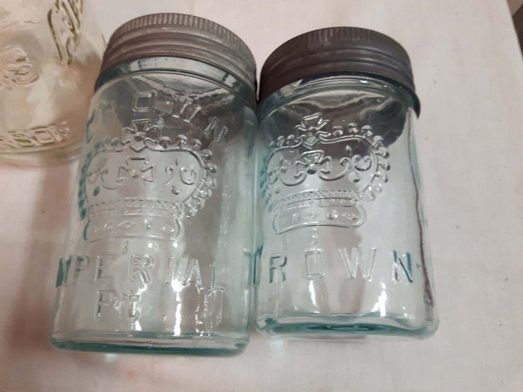 Lot Of Glass Jars (7) (Perfect Seal, Crown, Mason)