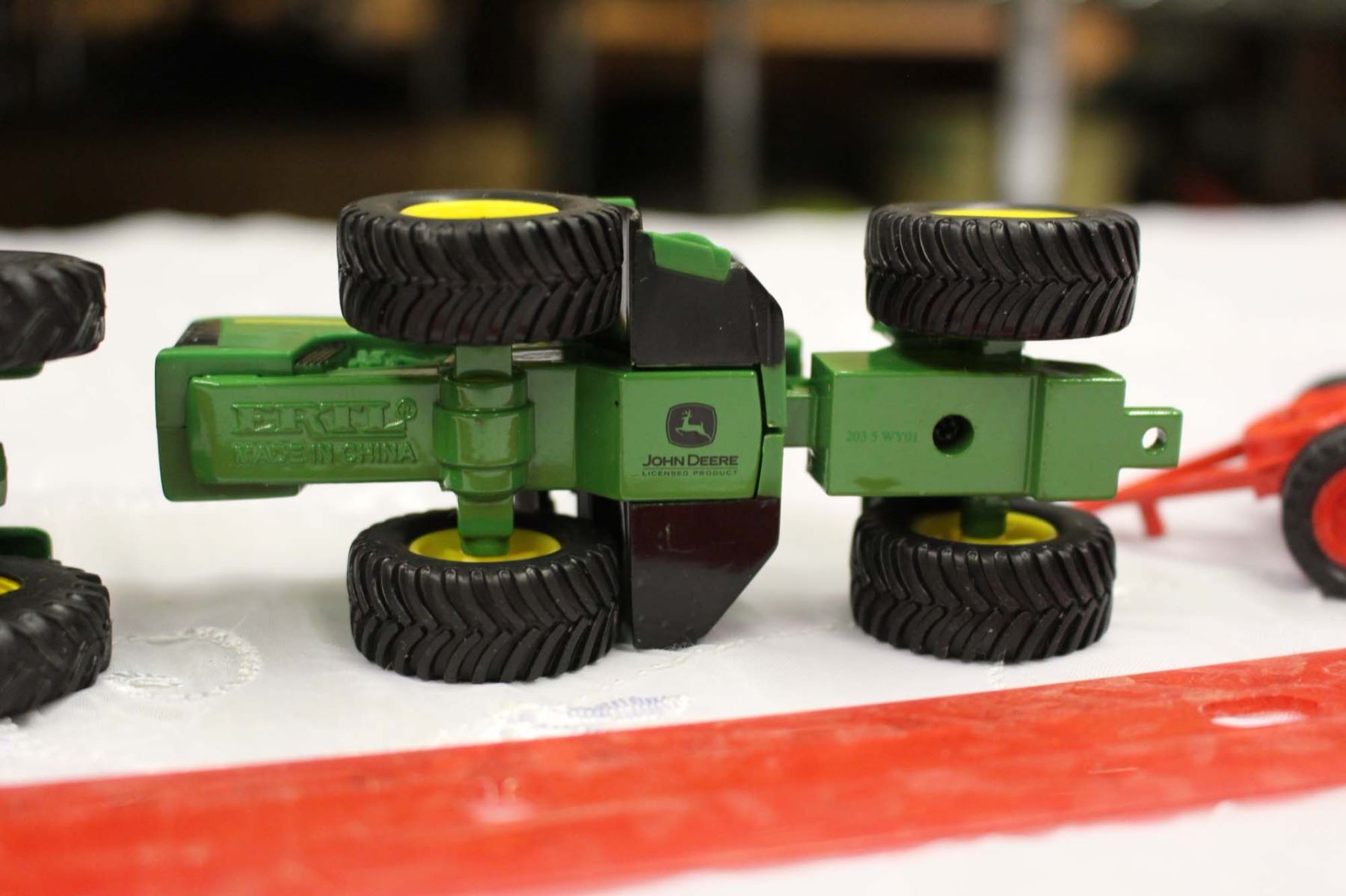 John Deere Toy Tractors (2)& A Tractor Attachment