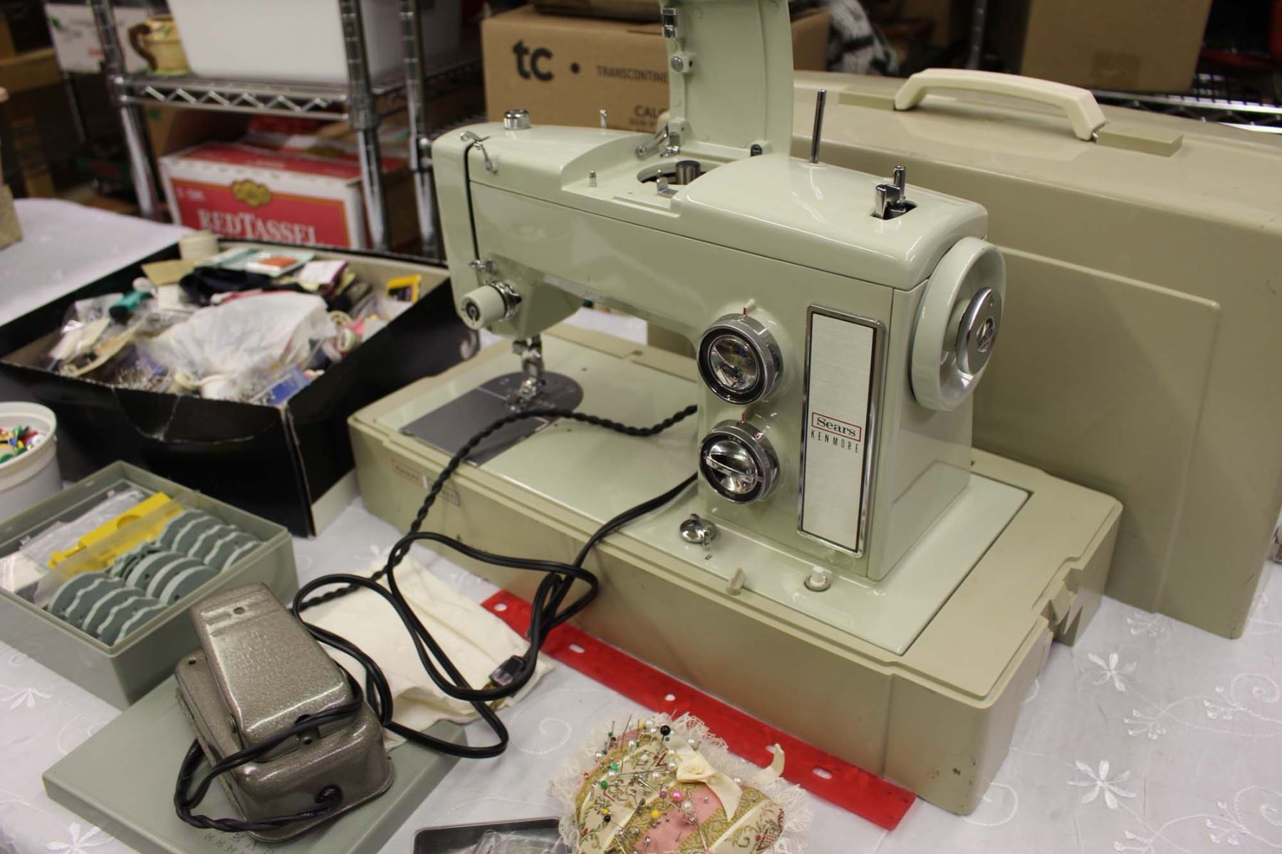 Sears Kenmore Sewing Machine w/Attachments&Supplies
