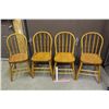 Image 1 : Set of 4 Wooden Hoop Back Chairs