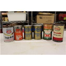 Lot of Old Oil Tins (6)