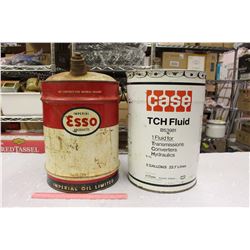 5 Gallon Oil Pails (2)(Case & Esso)