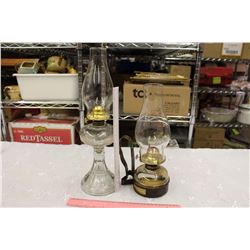 Vintage Glass Coal Oil Lamps (2)