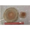 Image 5 : Carnival Glass Cream&Sugar Pieces (3) & Pink Depression Glass Pieces (2)