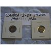 Canada Silver 5 Cent Coins (2) (1918, 1920)