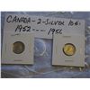 Canada Silver 10 Cent Coins (2) (1952, 1956)