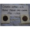UPR. Canada 1/2 Penny Tokens (1850, 1852)