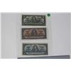 1937 Canada Bills (3)(1 Dollar, 2 Dollars & 5 Dollars)