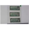 1954 Canada 1 Dollar Bills (3)