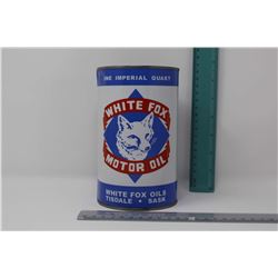Reproduction White Fox Motor Oil Tin (1 Imperial Quart)(Empty)