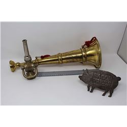Firemen Trumpet, Elk Hart Nozzle & A Bacon Press