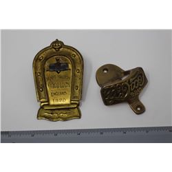 Antique Coco-Cola Bottle Opener& A Goodluck Clip (Marked 1870)