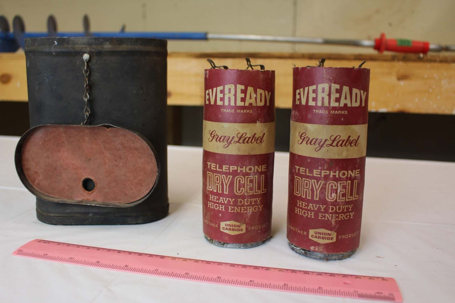 Eveready Telephone Dry Cell Batteries& A Vintage Silex Electric Steam Iron