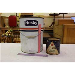 Husky Pail & A North Star Oil Tin (5 lbs)