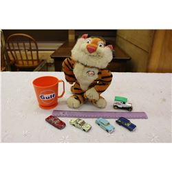 Esso Stuffed Tiger, Toy Cars& A Gulf Cup