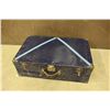 Image 2 : Vintage Navy Blue Metal Suitcase (28"x10"x18")