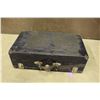 Image 2 : Vintage Black Metal Suitcase (28"x9"x16")