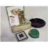 Image 1 : Cigar Box W/ Cuban Cigars, Ashtrays And Cigarette Case
