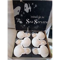 Vintage Set Of Cocktails For 6 Sea Servers