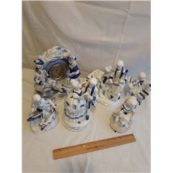 6 Pieces Of Blueware, No Chips