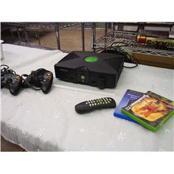 Original Xbox Console W/ Cords, 2 Controllers, Remote, Media Center Extender, And Amped 2