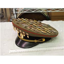Soviet Russian Cap W/ Tons Of Russian Pins