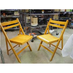 Pair Of Vintage Wooden Folding Chairs (1940-50)