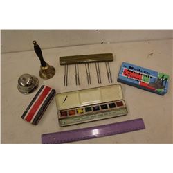 Vintage School Teacher Related (Bells, Brush, Paint Set, Etc)
