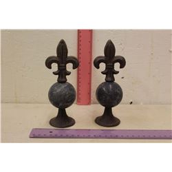 2 Antique Cast Iron & Marble Gate Tops (From Sask, Hospital)