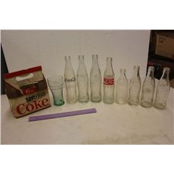 Vintage Coke Bottle & Glasses Collection w/Coco-Cola Sleeve