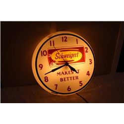 Light-Up Advertising Schweigert Clock