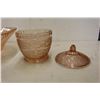 Image 4 : Pink Depression Glass Bowl & Candy Dish