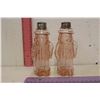 Image 1 : Pink Depression Glass Mr.Peanut Salt & Pepper Shakers