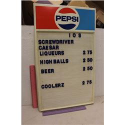 Pepsi Menu Sign