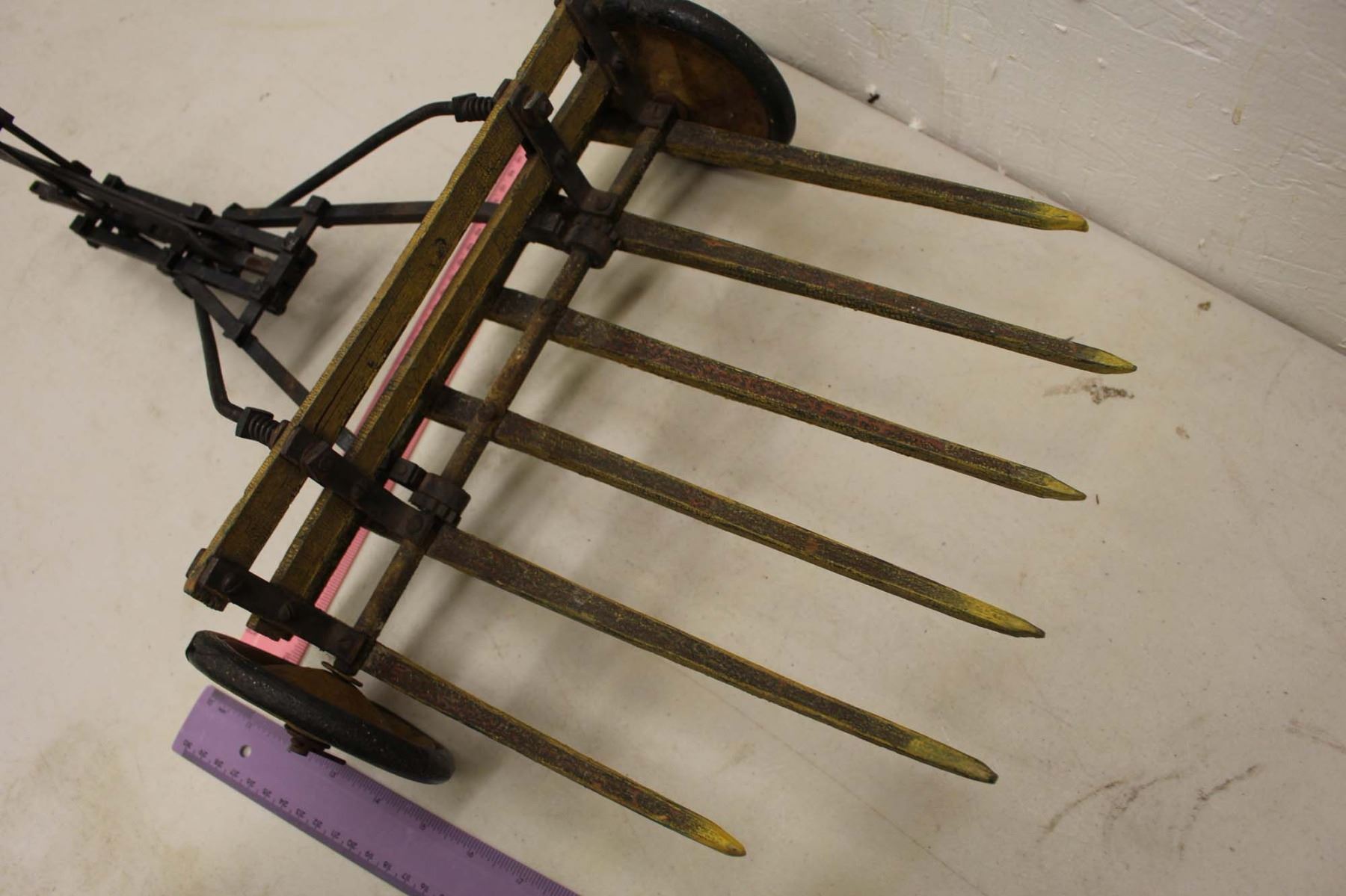Salesman Sample Wood & Metal Buck Rake (23.5