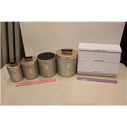 Vintage Foil, Waxed Paper&Paper Towel Container & Kitchen Cannisters