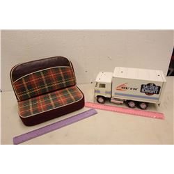 Huth Silver Knight Toy Semi Truck & Salesman Sample Car Front Seat (10" x 7.5")
