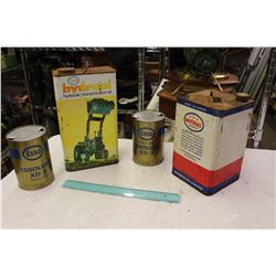 Lot Of Vintage Esso And Imperial Tins (Essolube, Hydraulic Oil, Etc)