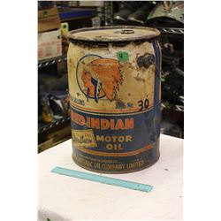 Red Indian Aviation Motor Oil Pail