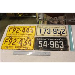 Lot Of 60's Saskatchewan License Plates