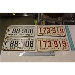 Pair Of Matching 50's Saskatchewan License Plates