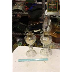 Oil Burning Lamps (2) W/ 1 Cover