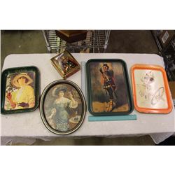 Coco-Cola Trays, A Robin Hood Tray& A Tin Container