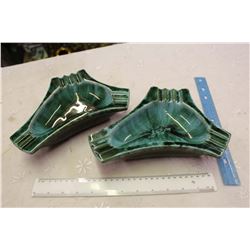 Pair Of Vintage Blue Mountain Pottery Ashtrays