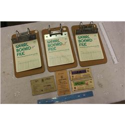 Lot Of Vintage Ration Coupons W/ Whirlboard Clipboards