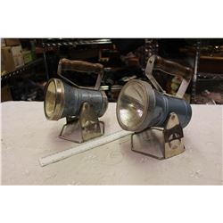 Pair Of Vintage Star Headlight and Lantern Company Battery Operated Lanterns