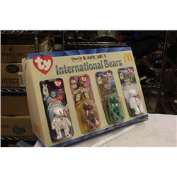 McDonalds International Bears Display, Tennis Beanie Babies, Original Store Display